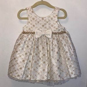 NWOT American Princess white and gold party dress